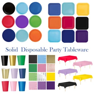 Juego de vajilla de fiesta desechable servilletas de papel tazas y platos para fiestas de cumpleaños - Imagen 1 de 27