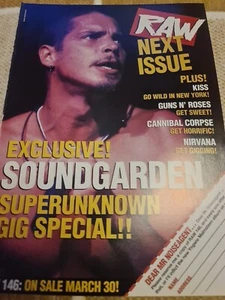 Vintage CHRIS CORNELL SOUNDGARDEN / STONE TEMPLE PILOTS A4 POSTER RAW MAGAZINE - Picture 1 of 2
