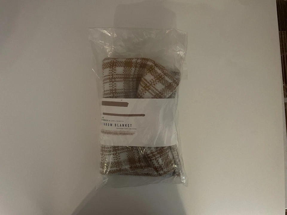 Little Korboose By April Nemeth Woven Throw Blanket Unreleased Plaid Scarf 100% - Image 1 of 4