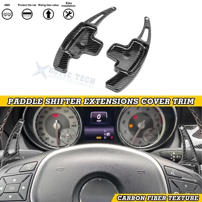 Extensión de palanca de cambios de fibra de carbono negra para Mercedes Benz Clase A B C E CLA Foto 1 de 4