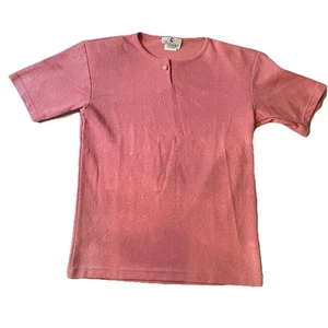 Vintage Cape Cod Sportswear rosa Blumen strukturiertes Stricktop Damen S hergestellt in den USA - Bild 1 von 9