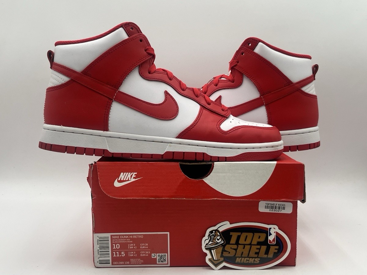 靴 Nike Dunk High \"Championship White\" Nike Dunk High Championship White Red DD1399-106 Men's Size