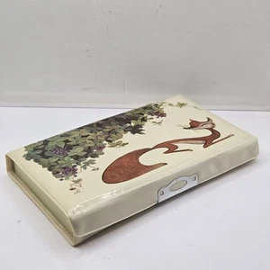 Vecchio astuccio portamatite vintage Shanghai Cina animale volpe calamita plastica 8,5"x5" raro - Foto 1 di 24