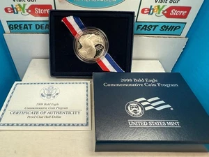 2008 Weißkopfseeadler Silber Half Dollar US Mint Gedenkmünze mit Box & Zertifikat #CO2 - Bild 1 von 1