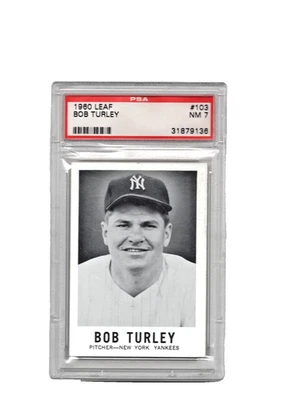 1960 Leaf High #103 Bob Turley Yankees Nueva York PSA casi nuevo 7 tarjeta muy dura 28 mejor Foto 1 de 2
