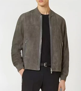 HUGO BOSS Malbano Suede Jacket 50527257 Medium Grey Sz.56/XXXL - Picture 1 of 8