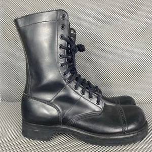 Concoran Jump Boots Mens 9 C Black Leather Lace Up Paratrooper Boots - Picture 1 of 10