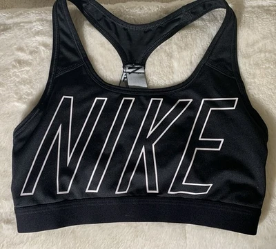 Sujetador Dri-Fit con logotipo Nike para mujer talla S espalda deportiva blanco y negro ropa deportiva Foto 1 de 4