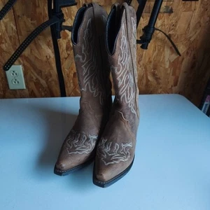Rockin Country RC5000 Cowgirl-Stiefel Snip Toe Nähte Design Größe 6,5 braun - Bild 1 von 11