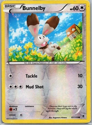Bunnelby XY - Phantom Forces 87/119 reverse holo Lightly Played - Image 1 of 2