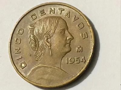México 1954 5 centavos con punto - fecha clave KM-426 RARO HG Foto 1 de 4