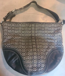Vintage Y2K Coach Soho Hobo Schultertasche schwarz Canvas Leder Signatur C F10923 - Bild 1 von 23
