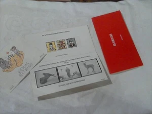 Eröffnungskarte zur Ausstellung Galerie Lang , Götze / Flemming mit 3 Briefmarke - Foto 1 di 1