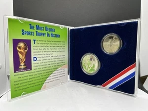 1994 U.S. Mint Proof 2 Coin Set World Cup Silver Dollar Clad Half Collectors Set - Picture 1 of 6