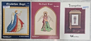 Lot 3 Angel Cross Stitch Charts MarBek Elizabethan & Angels Prayer Just Nan - Picture 1 of 12