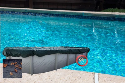 Cubiertas de red de hojas de invierno para piscina ovaladas por encima o en el suelo - (varios tamaños) Foto 1 de 4