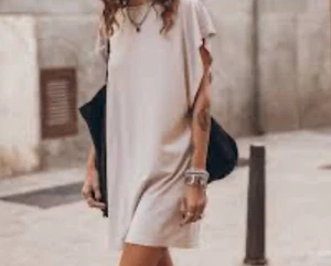 $110 Mikuta The Light Short Dress Slip On Womens Sz Medium Lyocell Cotton Blend - Picture 1 of 7