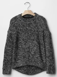 GAP Kids Metallic Lurex Slouchy Hi-Lo Gray Sweater Soft Pullover S 6 7 NWT $40 - Picture 1 of 1
