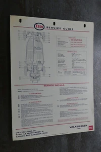 Volkswagen 1200 Service Guide Chart Car Automobilia Garage - Picture 1 of 2