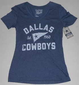 DALLAS COWBOYS ABBIGLIAMENTO AUTENTICO T SHIRT DONNA S/S S M L XL BLU MISTO COTONE - Foto 1 di 1