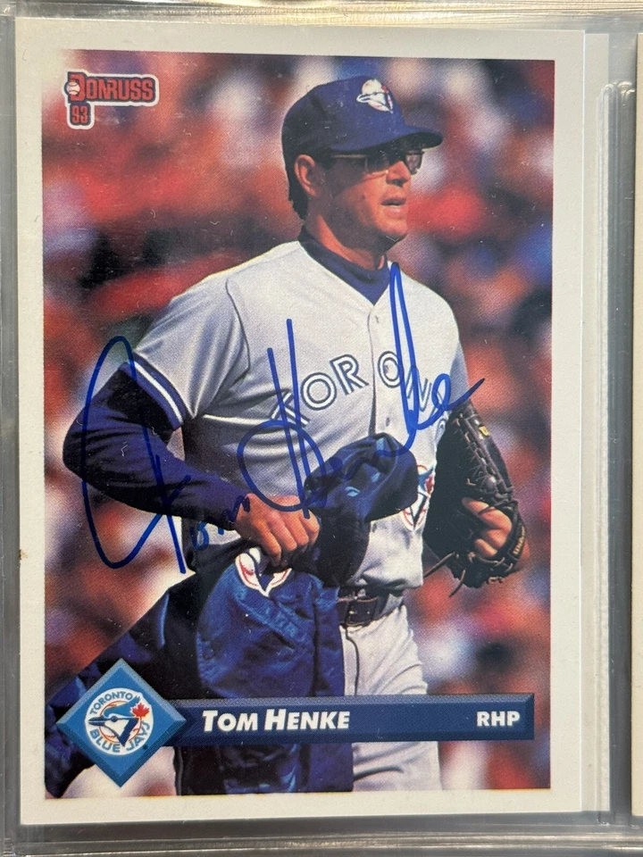 1993 Donruss Toronto Blue Jays Tom Henke Autograph Card MLB Card #723 HOF - Image 1 of 2