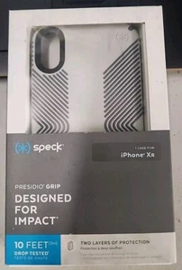 Speck Presidio Grip Case for iPhone XR - White/Black - Dual Layer Protection - Picture 1 of 4