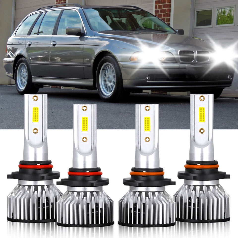Kit de 4 bombillas LED de haz alto y bajo 9005+9006 para BMW 525i 1989-1995 Foto 1 de 4