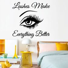 Waterproof Black DIY Lashes Eye Quote Wall Sticker Home Room Decorative Fashion