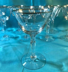 MCM Vintage Fostoria Recepción Cristal Platino Borde Champagne Sherbet 12 disponibles - Imagen 1 de 6