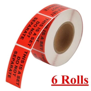 6 rollos 1"x2" rojo envío etiquetas advertencia este es un juego no separar 500/rollo - Imagen 1 de 7