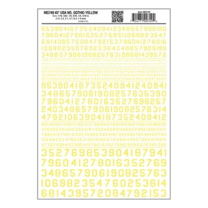 Woodland Scenics Yellow Dry Transfer Numbers Only 45 Degree USA Gothic (Mi MG749 - Picture 1 of 1