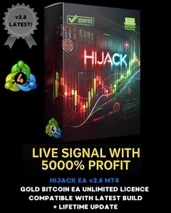 Hijack Gold BTC MT4 Forex EA Robot Metatrader autotrader v2.8 + Custom Setfiles - Afbeelding 1 van 13