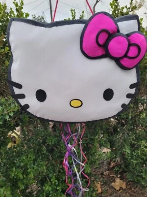 Hello Kitty Pull String Piñata Handmade  Birthday Party Decor Pinata  - Image 1 of 4