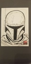 Star Wars Topps Sketch Card Galaxy Series 5 Unknown Artist Boba Fett Maul Back