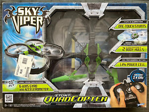 Sky Viper Stunt QuadCopter 6-axis Gyro Drone 2.4 GHz Range NIOB