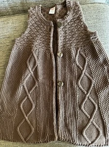 Gymboree Girls Brown Sleeveless Knit Cardigan Sweater Top Button Front Sz 8 - Picture 1 of 2