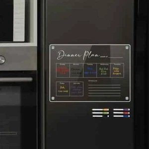 Clear Acrylic Magnetic Planner – Weekly & Monthly Fridge Calendar Board - Picture 1 of 6