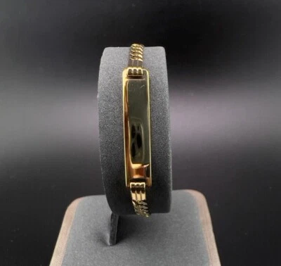 14K Yellow Gold Cuban Link ID Bracelet - Image 1 of 4