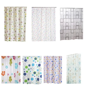 Bathroom Shower Curtain Waterproof Liners PEVA Plastic Decor 12Hooks 70.8"x78.7" - Picture 1 of 19