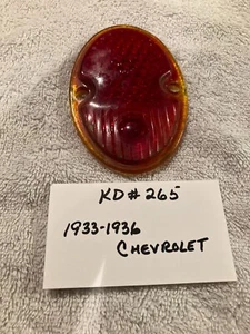 One Glass Tail Light Lens KD #265 1933-1936 Chevrolet Passenger Car - Picture 1 of 1
