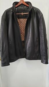  Andrew Marc New York Brown Buttery Soft Leather Jacket Quilted Liner Men’s XL