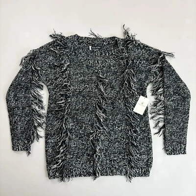 VOLCOM Treasure This Boyfriend Sweater NWT $65 Small Y2K Marled Fringe - Image 1 of 4