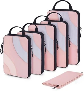 Compression Packing Cubes, 6 Set Travel Packing Cubes for Carry on Suitcases - Picture 1 of 6