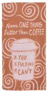 Name One Thing Better Than Coffee Woven Super Soft Dish Towel (Brand New Merch) - Picture 1 of 6