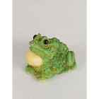 Mini Green Frog Toad Figurine 80's Ceramic 1 1/2" Home Decor Vintage