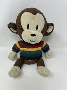 The Childrens Place Plush Monkey Toy Knit Striped Sweater Brown Stuffed Read - Picture 1 of 15