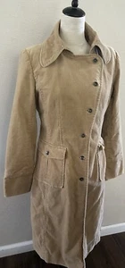 Sinequanone Women’s Tan Vintage Button Up Corduroy Trenchcoat. Fits Like a M - Picture 1 of 9