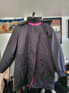 Vintage Sun Ice size 14 Ski Snow Coat Jacket Black Pink - Picture 1 of 4