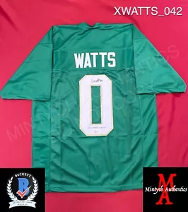 Xavier Watts autographed signed custom jersey Notre Dame Football Beckett COA - Picture 1 of 3