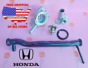 92 95 HONDA CIVIC THERMOSTAT HOUSING & CASE, COOLING PIPE, THERMOSTAT W GASKET - Picture 1 of 10